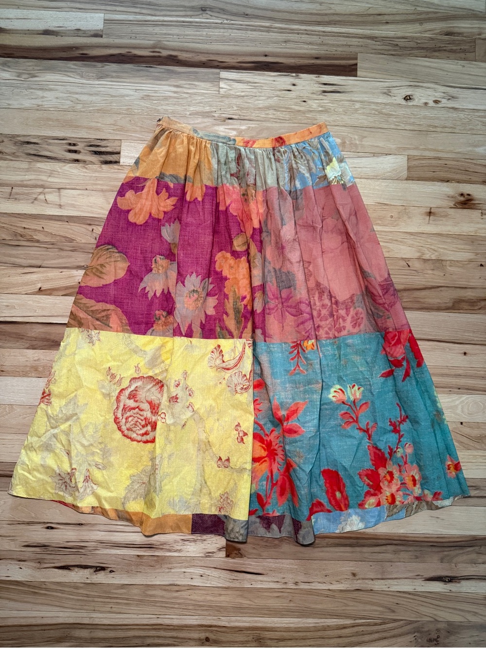 Zara Floral 100% Cotton Printed Floral Midi Skirt - Picture 4 of 7